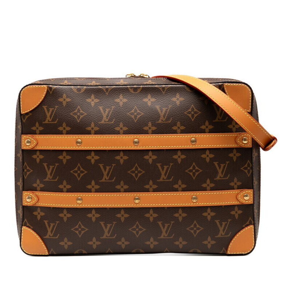 Louis Vuitton Monogram Soft Trunk Messenger Shoulder Bag Brown Leather
